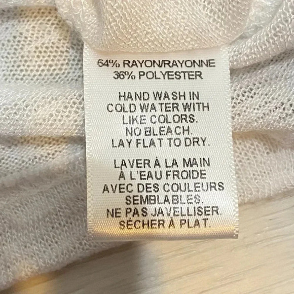 Gibson Sheer Cold-Shoulder Snow White Knit Tank Top Size M - Picture 16 of 16